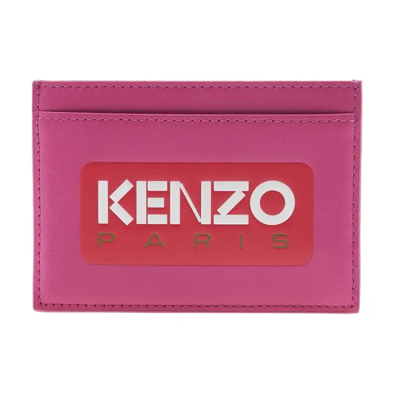 KENZO Cow Leather Card Holder Card Holder Men's Dark Purple Red