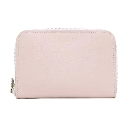 HERMES Zipengo Palladium plated Metal Evercolor Calfskin Card Holder Women's 09 Mauve Pale Dream Purple