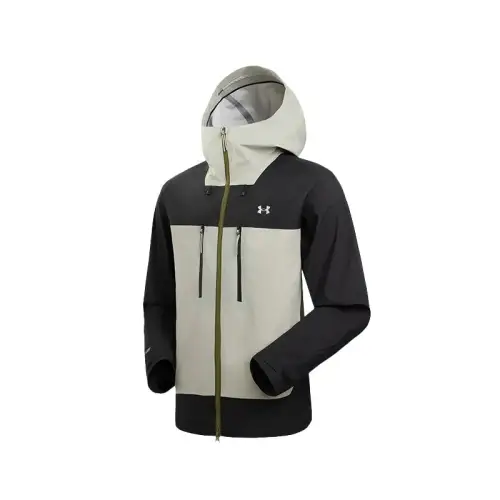 Under Armour Windbreaker Jackets Men's Cool Tea Gray & Black Hooded Moderate