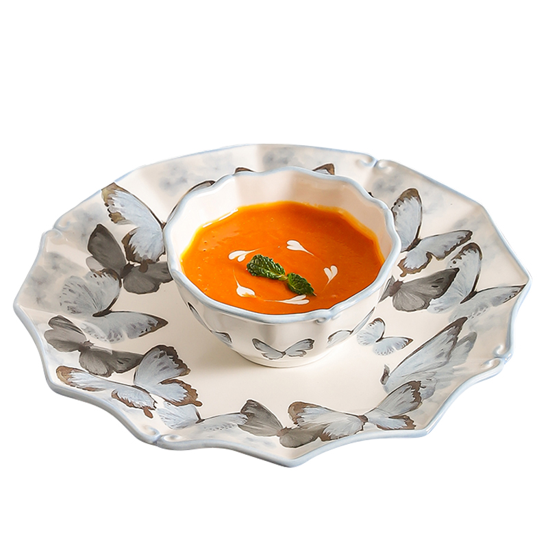 Kawashimaya KAWASIMAYA ceramic plate, particularly beautiful, high-end niche dinner plate, household rice bowl, tableware set