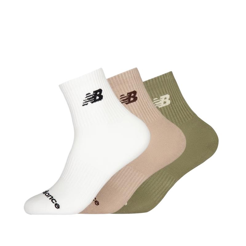 New Balance Crew Socks Unisex 3 Pack White+Pink+Green