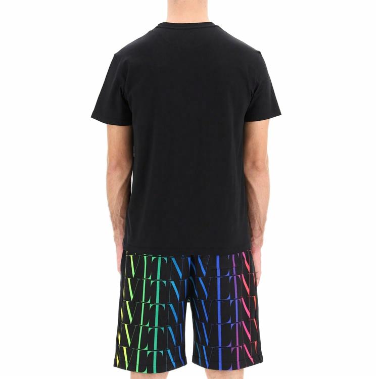 Мужская футболка Valentino SS21 Logo (черная) — Черный — фото 4