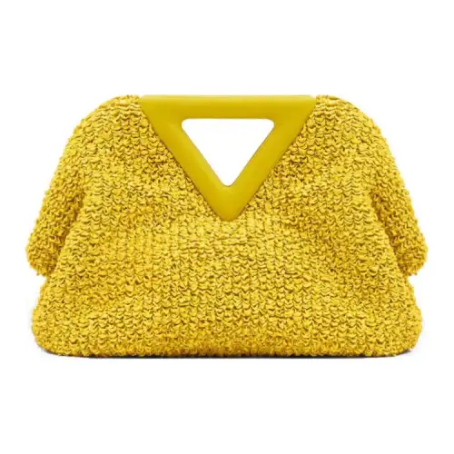 Bottega Veneta Sheepskin Handbag Women's Bright Yellow Apricot Color
