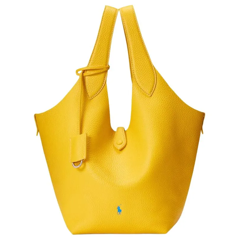 Polo Ralph Lauren Polo Play Cow Leather Handbags Women's Light Yellow
