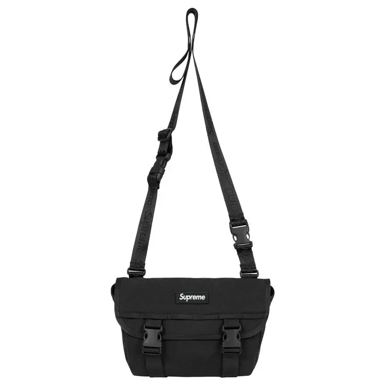 Supreme Canvas Shoulder Bag, Crossbody Bag Mini Unisex Black