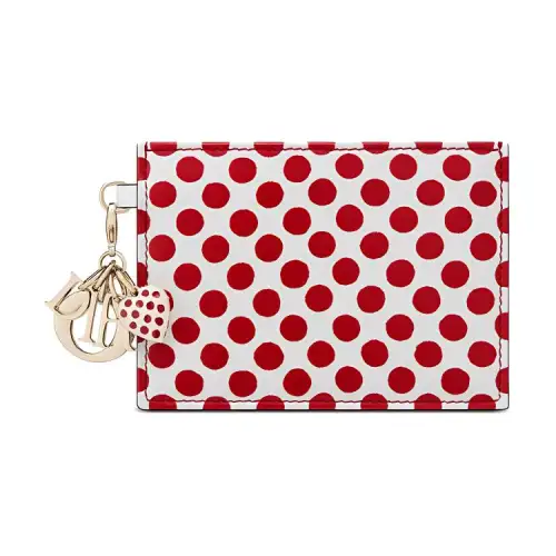 DIOR Lady Dior Cow Leather Card Holder Card Holder Women's Red White