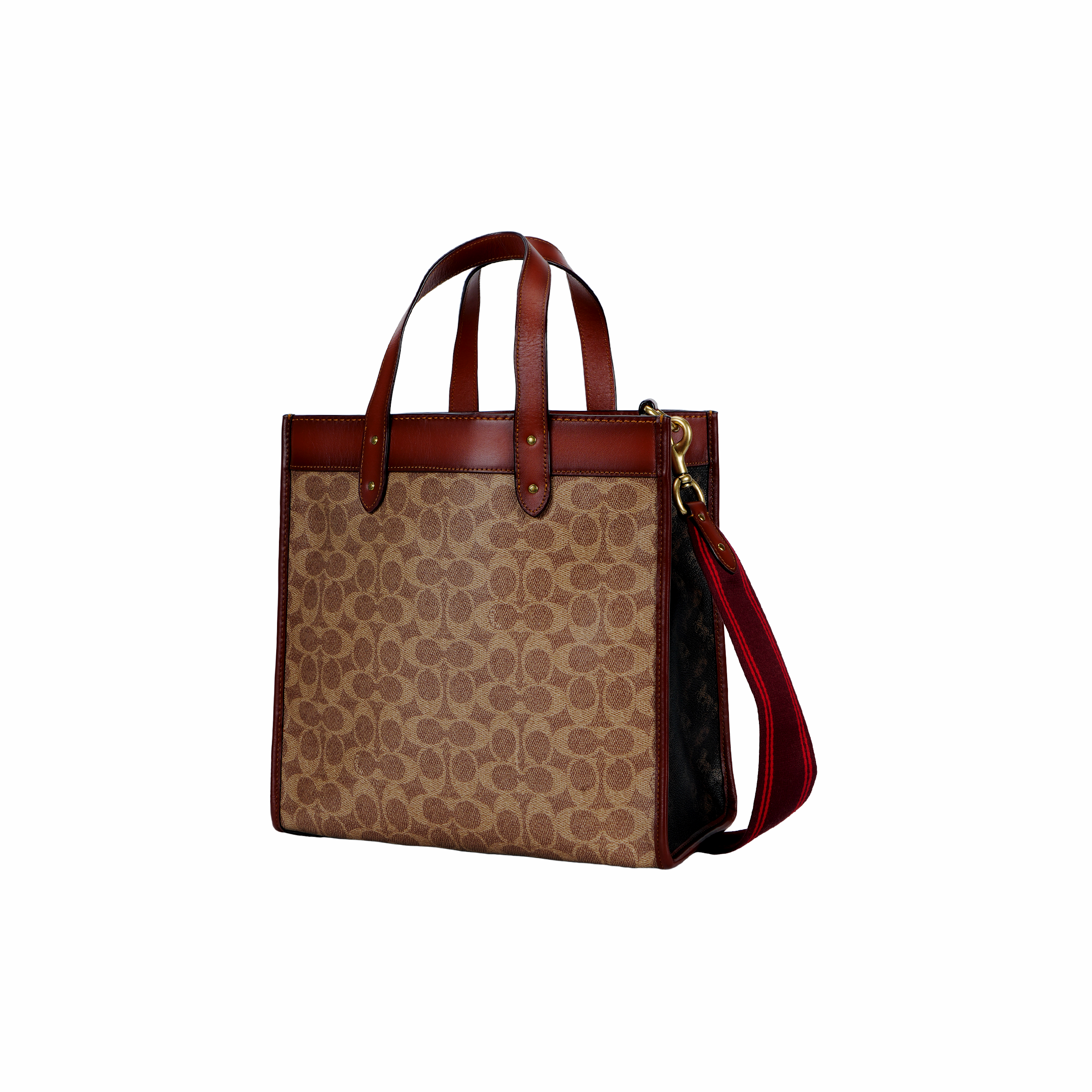 Женская сумка COACH Field 30 (коричневая) — фото 4