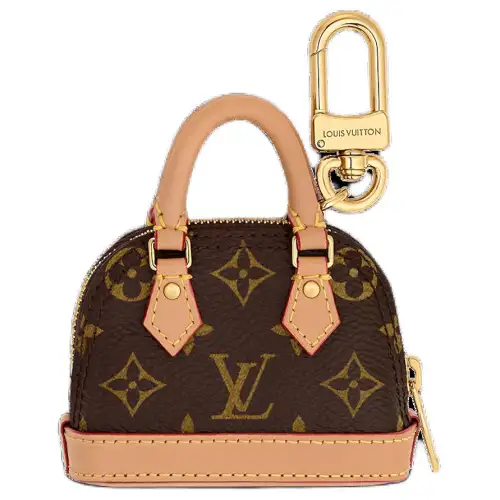 LOUIS VUITTON Alma Coated Canvas With Cow Leather Accessory Bag Charm Bag Merch Women's Brown