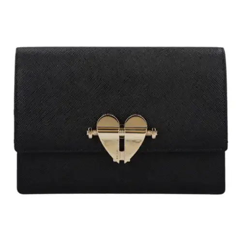 PRADA Saffiano Leather Shoulder Bag Regular Women's Black