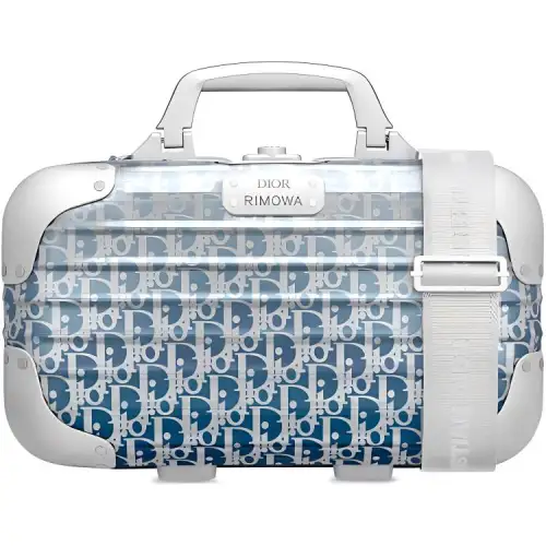 DIOR X RIMOWA Collaboration Gradient Aluminum Magnesium Alloy Suitcase Travel Bag Luggage Men's Blue