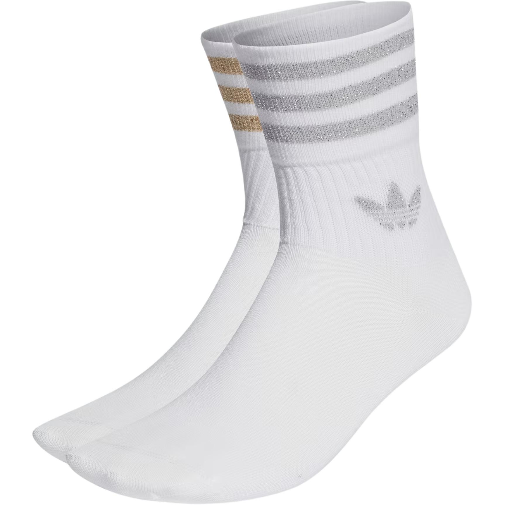 Adidas Originals Crew Socks Women’s 2 Pack Gold+Silver