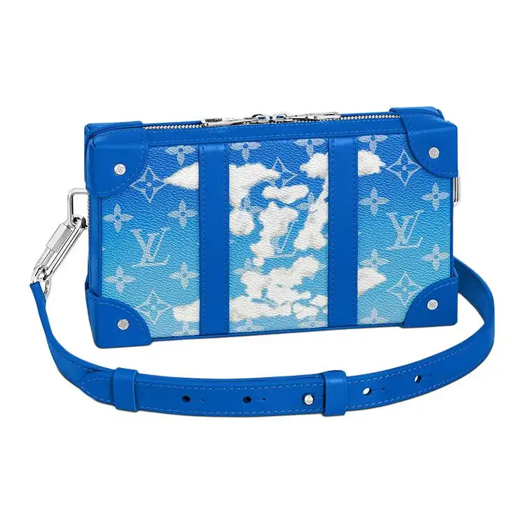 LOUIS VUITTON Soft Trunk Wallet 6 Card Slot Clouds Monogram Blue