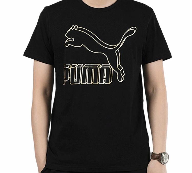 Мужская футболка PUMA Classics Logo Tee (черная) — фото 4