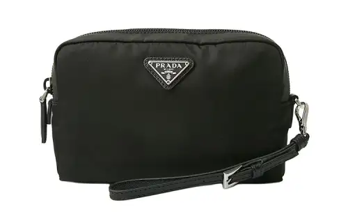 PRADA Re Nylon Fabric Wrist Bag Storage Bag Clutch Unisex Black