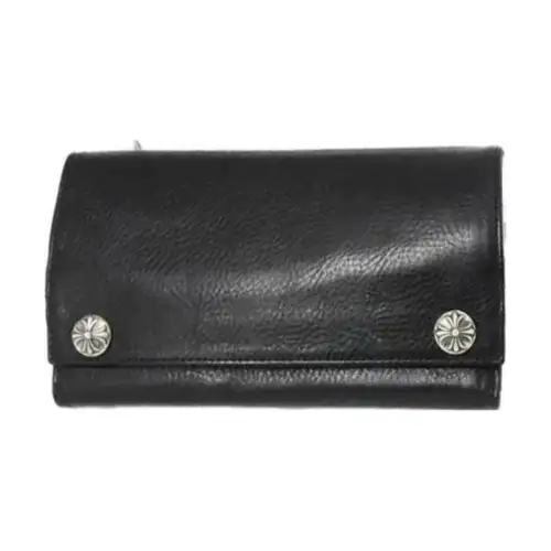 Chrome Hearts Leather Wallet Women's Black