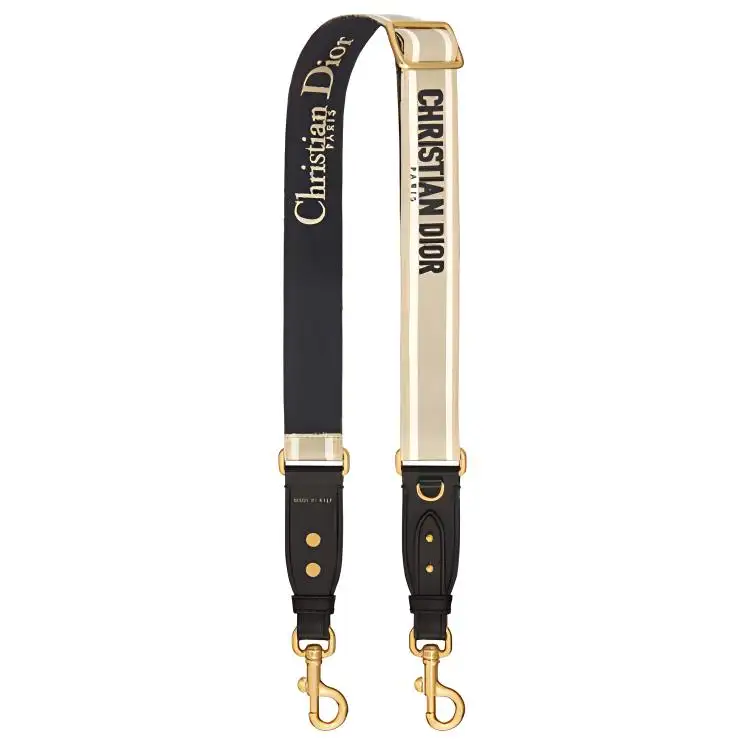 DIOR Embroidery Bag Straps Women's Beige