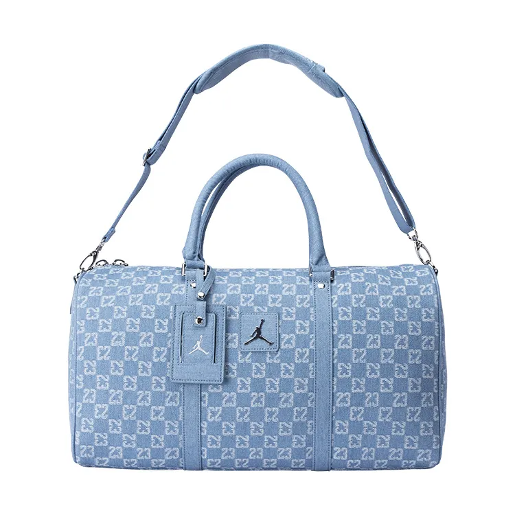 Jordan Cotton Luggage Bag Handbag Travel Bag Unisex Light Denim Blue