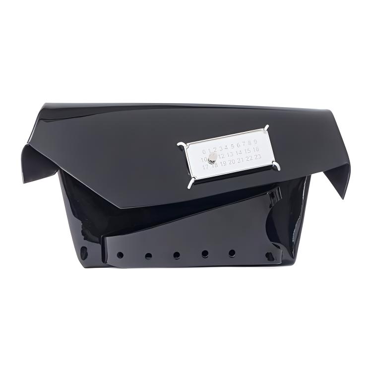 Maison Margiela Snatched Leather Foldable Clutch Shoulder Bag Small Women's Black