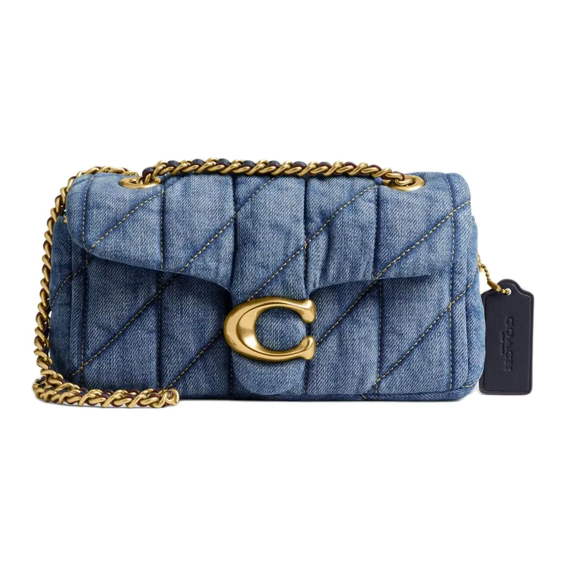 COACH Tabby Denim Shoulder Bag Small Women's Blue