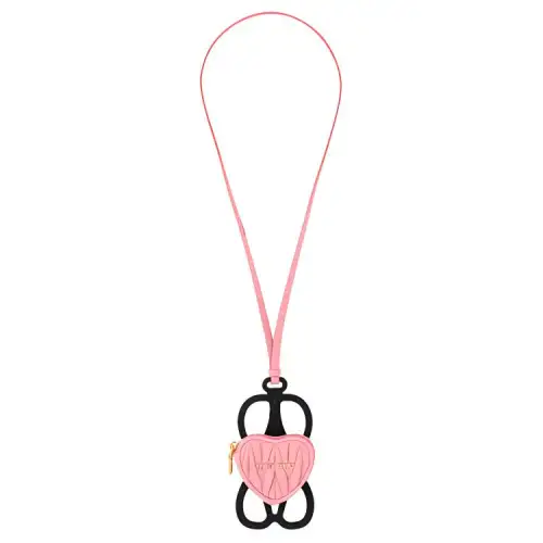 MIU MIU Sheepskin Leather Cell Phone Pouch Women's Pink
