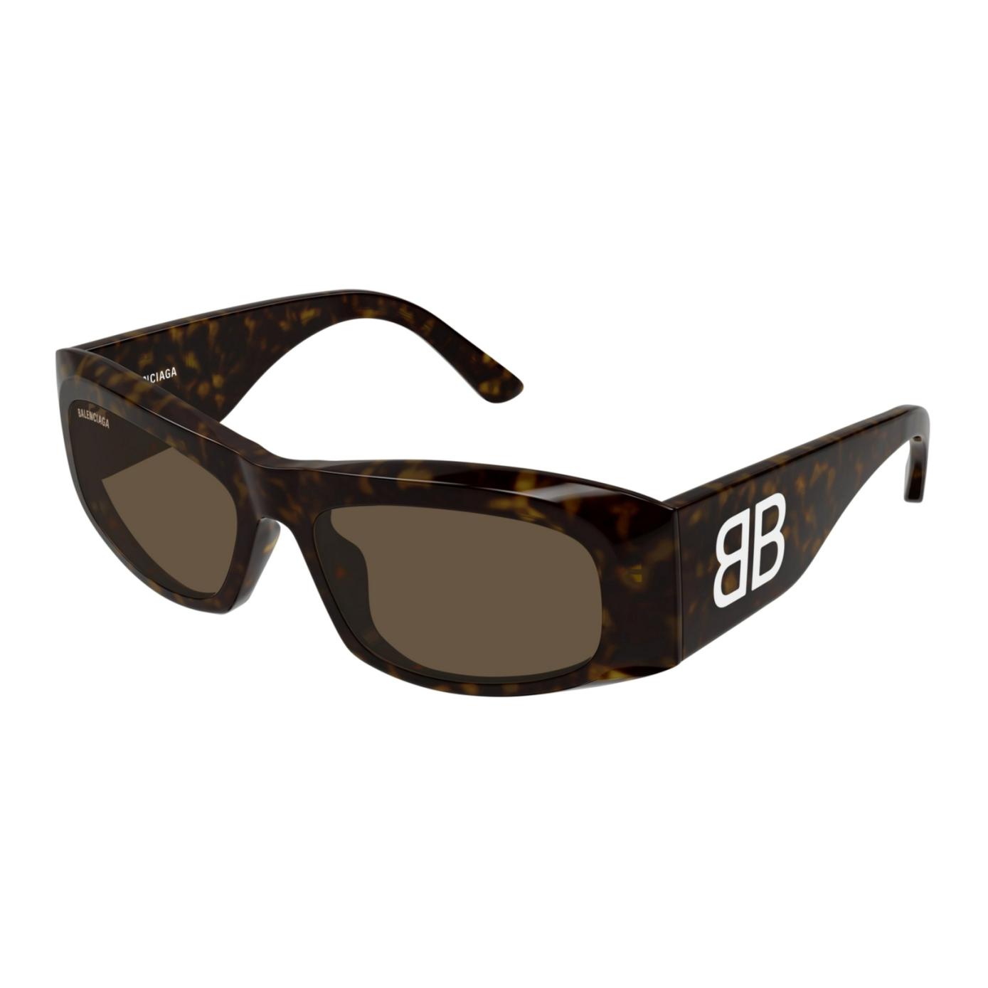 Женские очки Balenciaga Asymmetrical Sunglasses (коричневые)