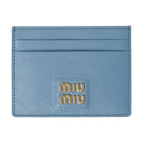 MIU MIU Leather Card Holder Card Holder Women's Starry Blue