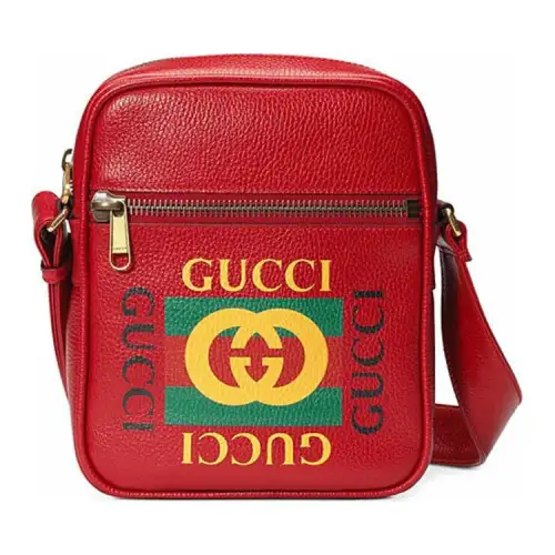 GUCCI Leather Camera Bag, Crossbody Bag, Shoulder Bag Small Unisex Red