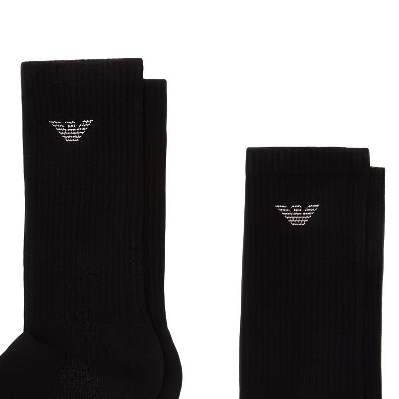 EMPORIO ARMANI SS25 Crew Socks Men’s 3 Pack Black