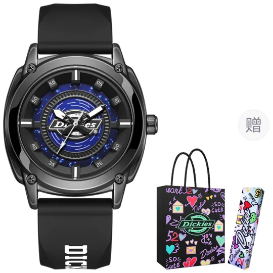 Dickies Galaxy Starry Sky Collection Wrist Watches Quartz Movement Silicone Strap White Dial Unisex Box Limited Edition