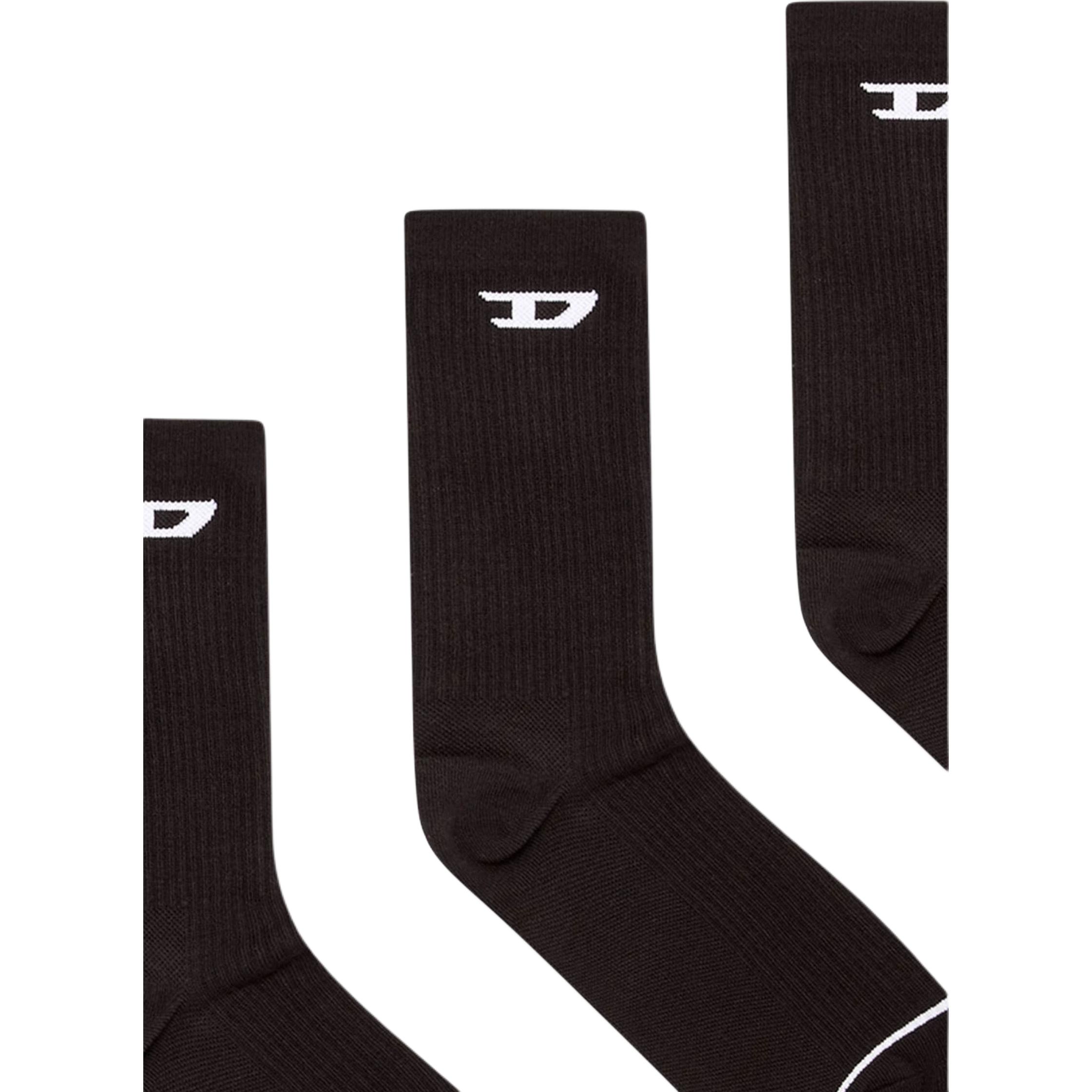 DIESEL Crew Socks Unisex 3 Pack Black