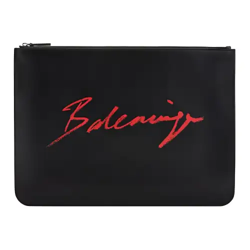 Balenciaga Cow Leather Clutch Regular Men's Black