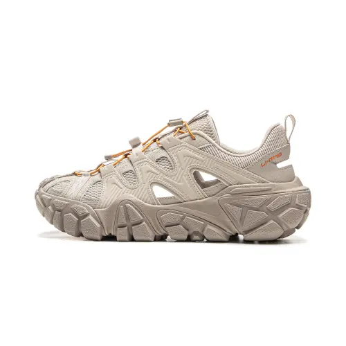 Li Ning Sand Dune Breathable River Trekking Shoes Men's Beige Gray