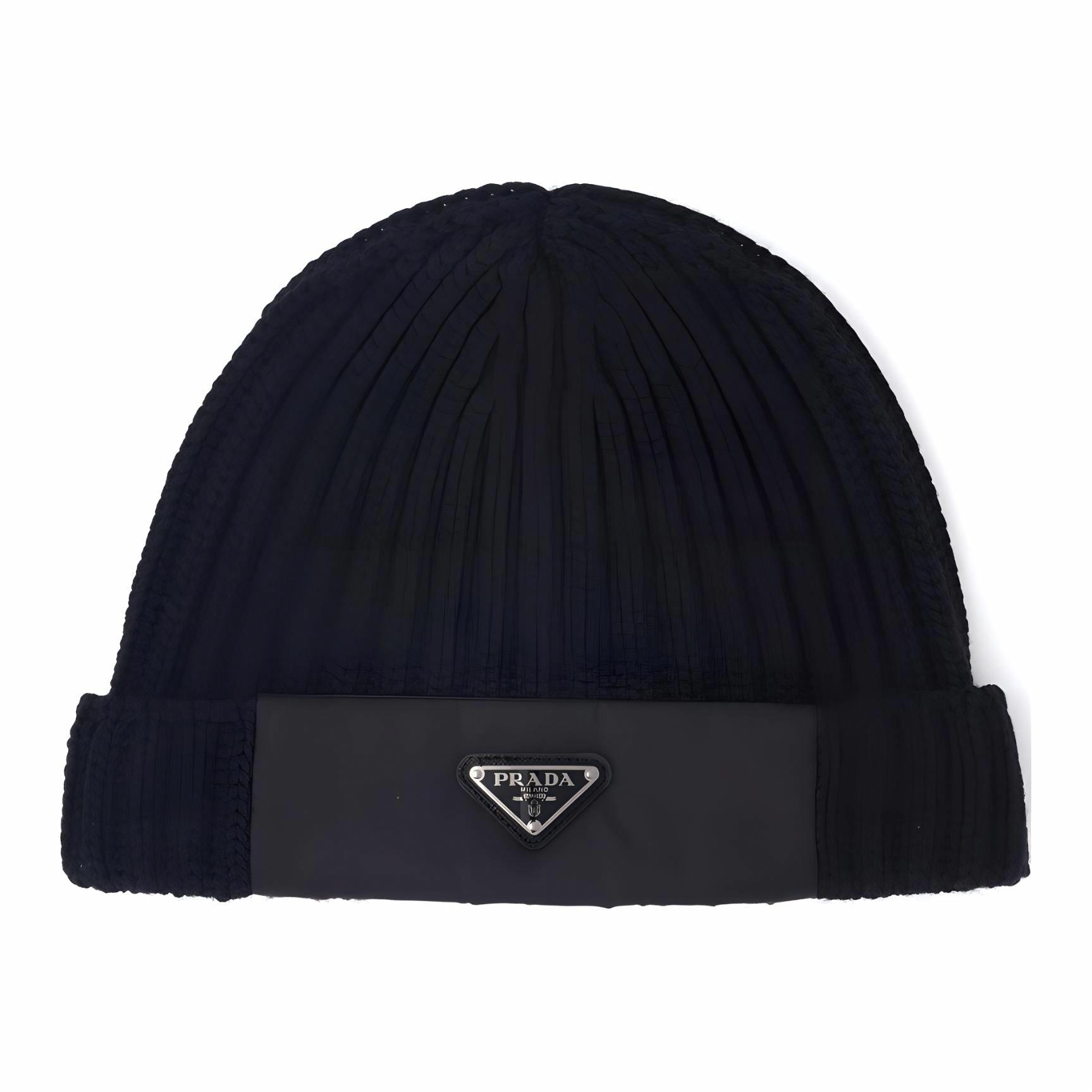 Мужская шапка Prada PRADA Logo (черная)