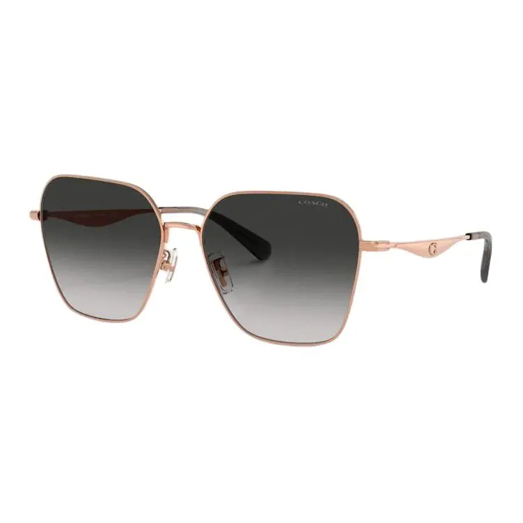 COACH Resin Metal Irregular Shape Sunglasses Unisex Rose Gold