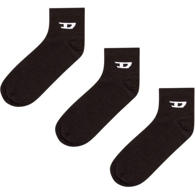 DIESEL Ankle Socks Men's 3 Pack Black