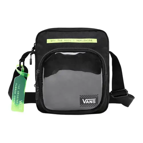 Vans Nylon Fabric Shoulder Bag, Crossbody Bag Mini Unisex Black
