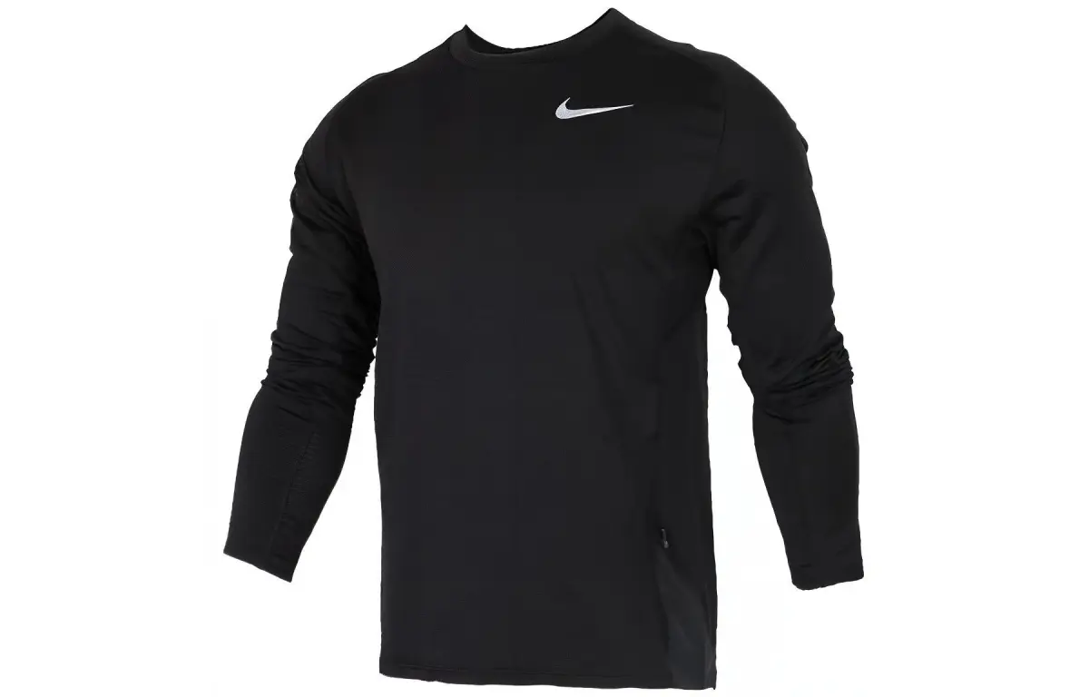 Nike T-Shirts Men's Black Crew Neck Moderate Straight Fit