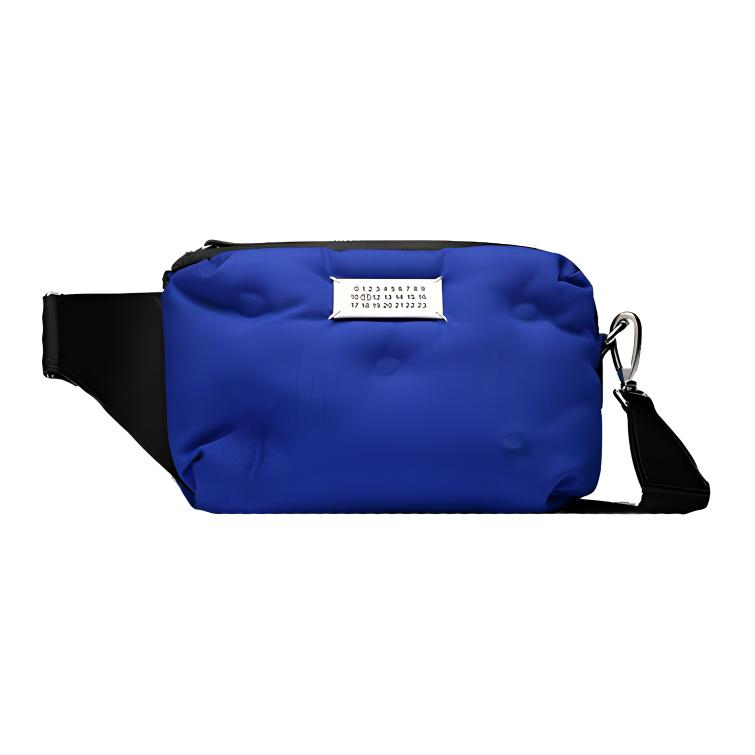 Maison Margiela Glam Slam Nylon With Calfskin Sports Bag, Crossbody Bag, Shoulder Bag Regular Women's Blue