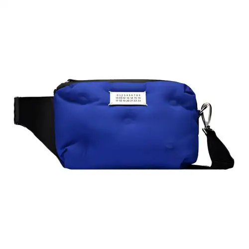 Maison Margiela Glam Slam Nylon With Calfskin Sports Bag, Crossbody Bag, Shoulder Bag Regular Women's Blue