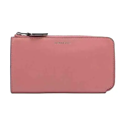 Burberry Zip Closure Cow Leather Card Holder, Coin Purse, Wallet Regular Women's Pink