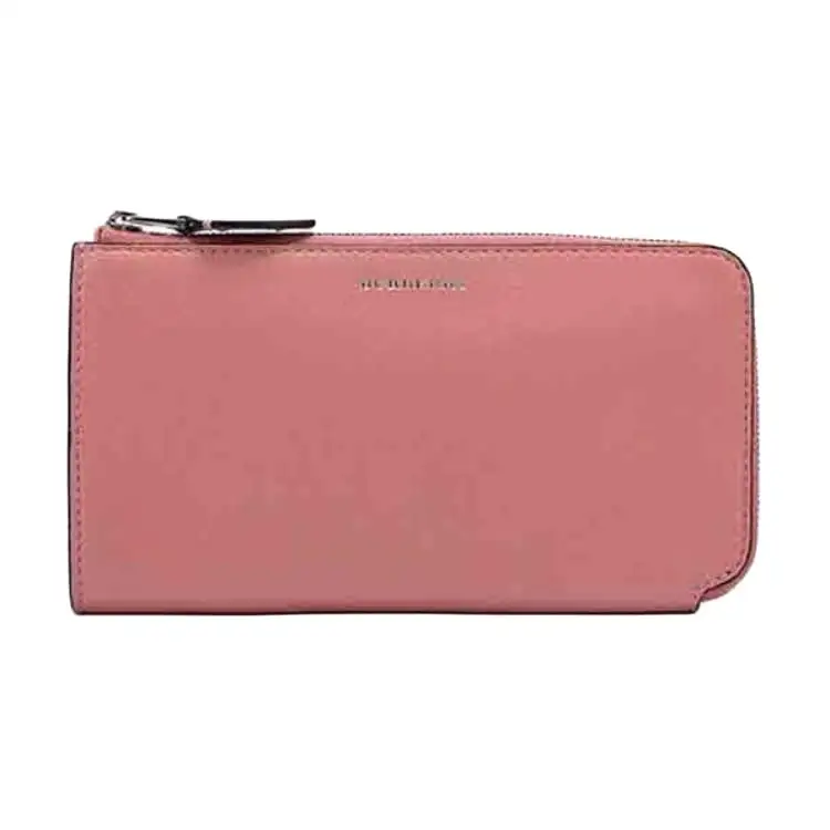 Burberry Zip Closure Cow Leather Card Holder, Coin Purse, Wallet Regular Women's Pink