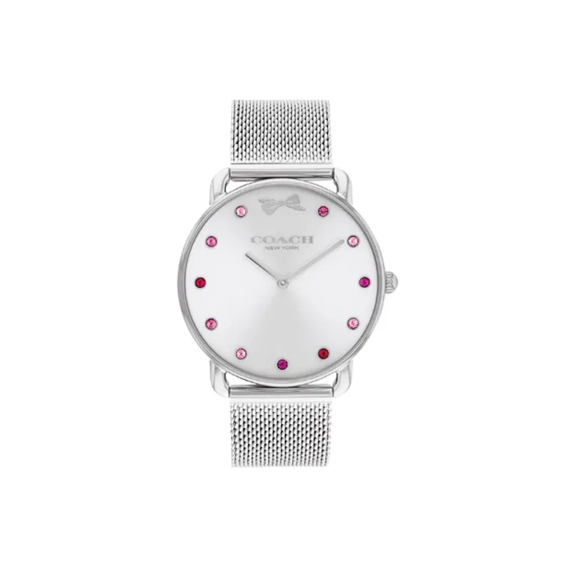 COACH ELLIOT Wrist Watches Quartz Movement Steel Strap 36mm Silver Dial Unisex 30m Water Resistant