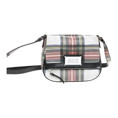 Maison Margiela Leather Crossbody Bag, Shoulder Bag Women's Gray & Multicolor