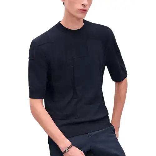 HERMES Cashmere Sweater Men's Marine Blue