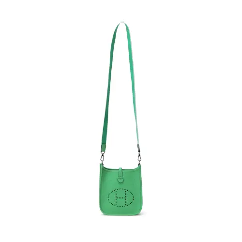 HERMES Evelyne Clemence Bullock Leather Crossbody Bag, Shoulder Bag 16 Women's Green