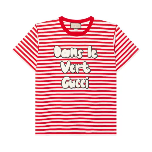 【Previous Season】striped slogan-print T-shirt
