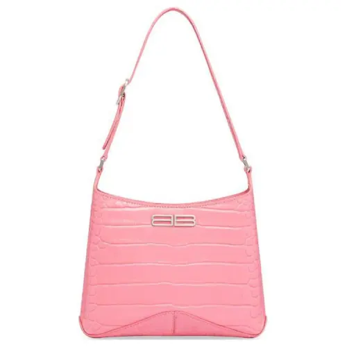 Balenciaga Cow Leather Hobo Bag, Shoulder Bag, Crossbody Bag Small Women's Pink