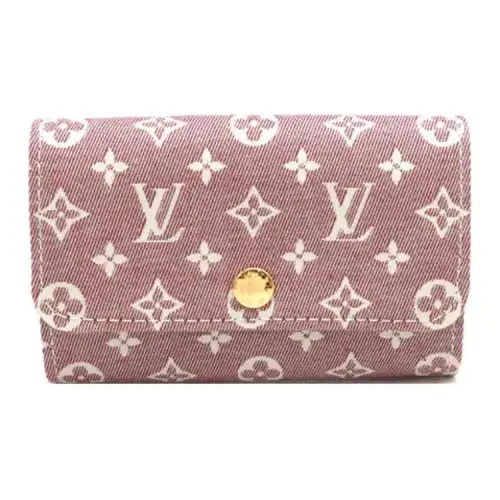 LOUIS VUITTON Leather Wallet Unisex Tan