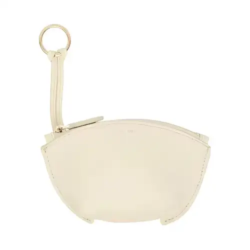 THE ROW Grain Calfskin Coin Purse Women's Ecru