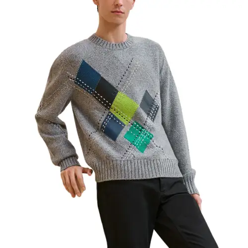 HERMES FW24 Cashmere Sweater Men's Steel Gray